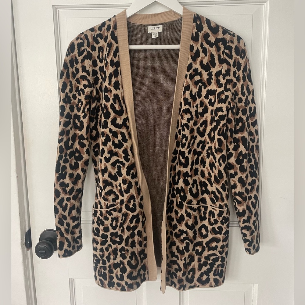 J. Crew Leopard Print Women's Sweater XXS - Tan and Black